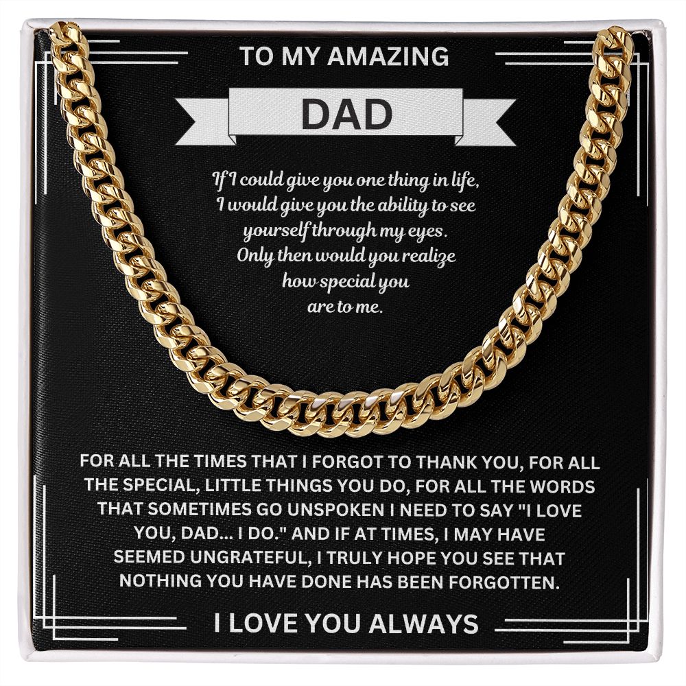 To My Amazing Dad-Cuban Chain-Stainless Steel