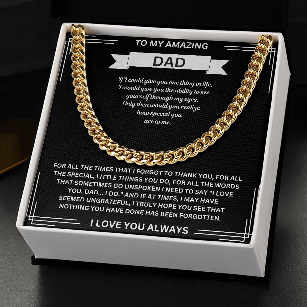 To My Amazing Dad-Cuban Chain-Stainless Steel
