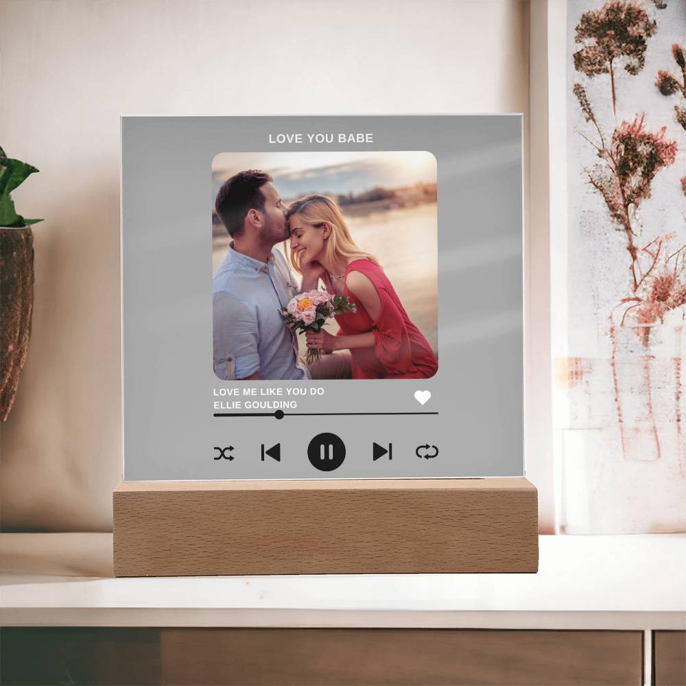 Square Acrylic Plaque for Your Soulmate-Love Music Design