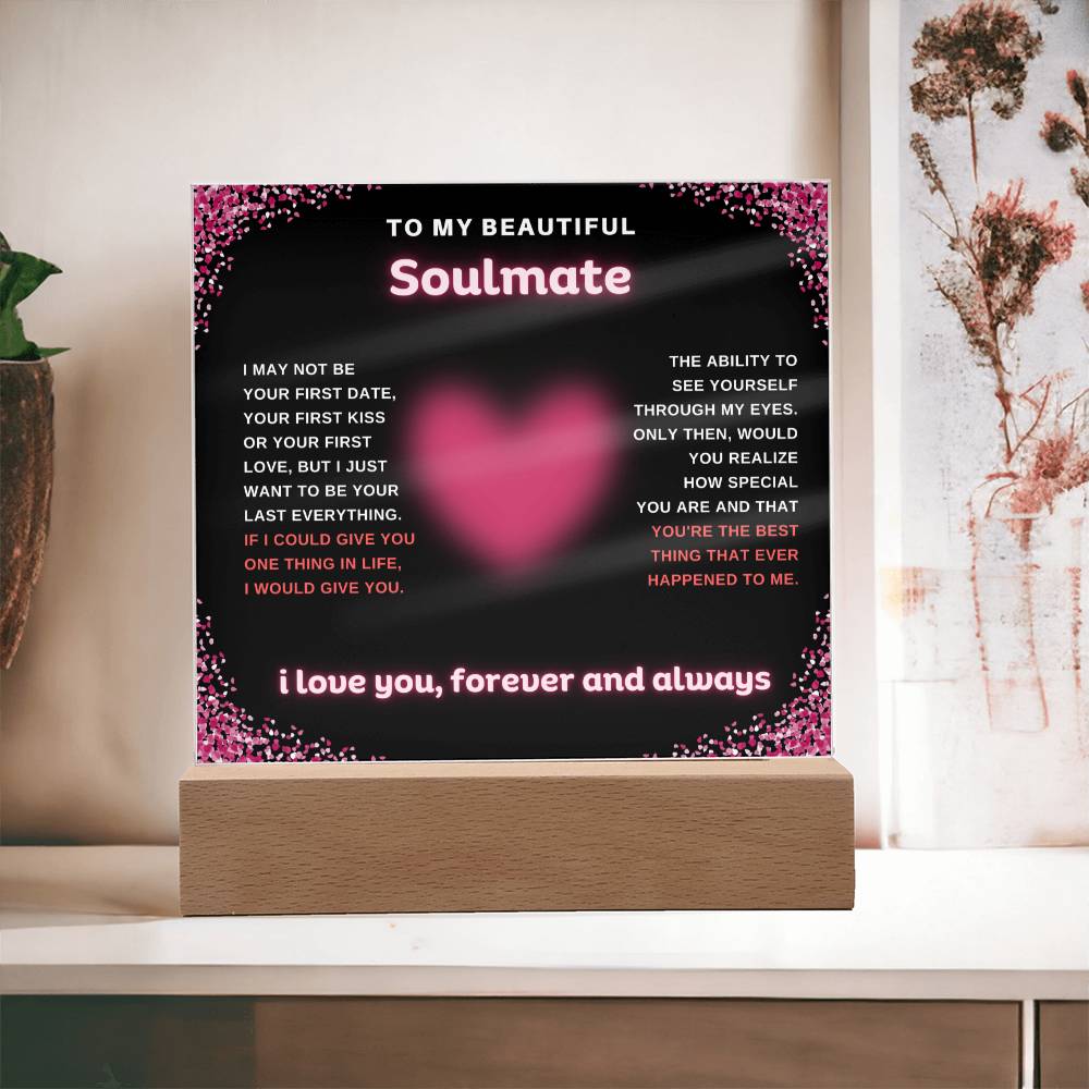 LED Light Square Acrylic Plaque for Your Soulmate – Ariya Jewelry