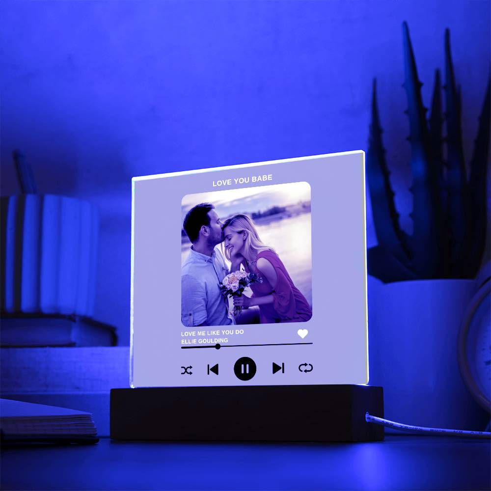 Square Acrylic Plaque for Your Soulmate-Love Music Design