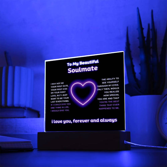 Square Acrylic Plaque for Your Soulmate, Special Gift For Her, Gift For Lover
