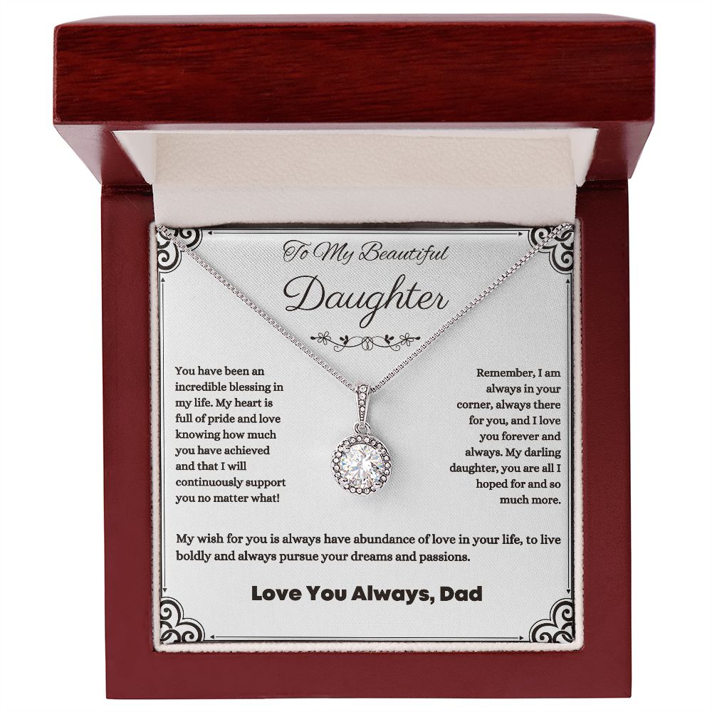 To My Beautiful Daughter-Eternal Hope Necklace-Gift For Daughter From Dad