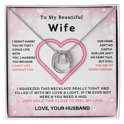 To My Beautiful Soulmate-Lucky In Love Necklace-Gift For Wife From Husband