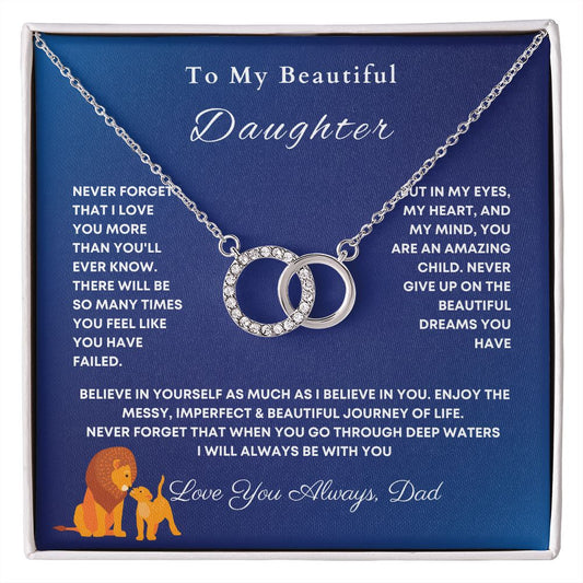 To My Beautiful Daughter-Perfect Pair Necklace-Gift For Daughter From Dad