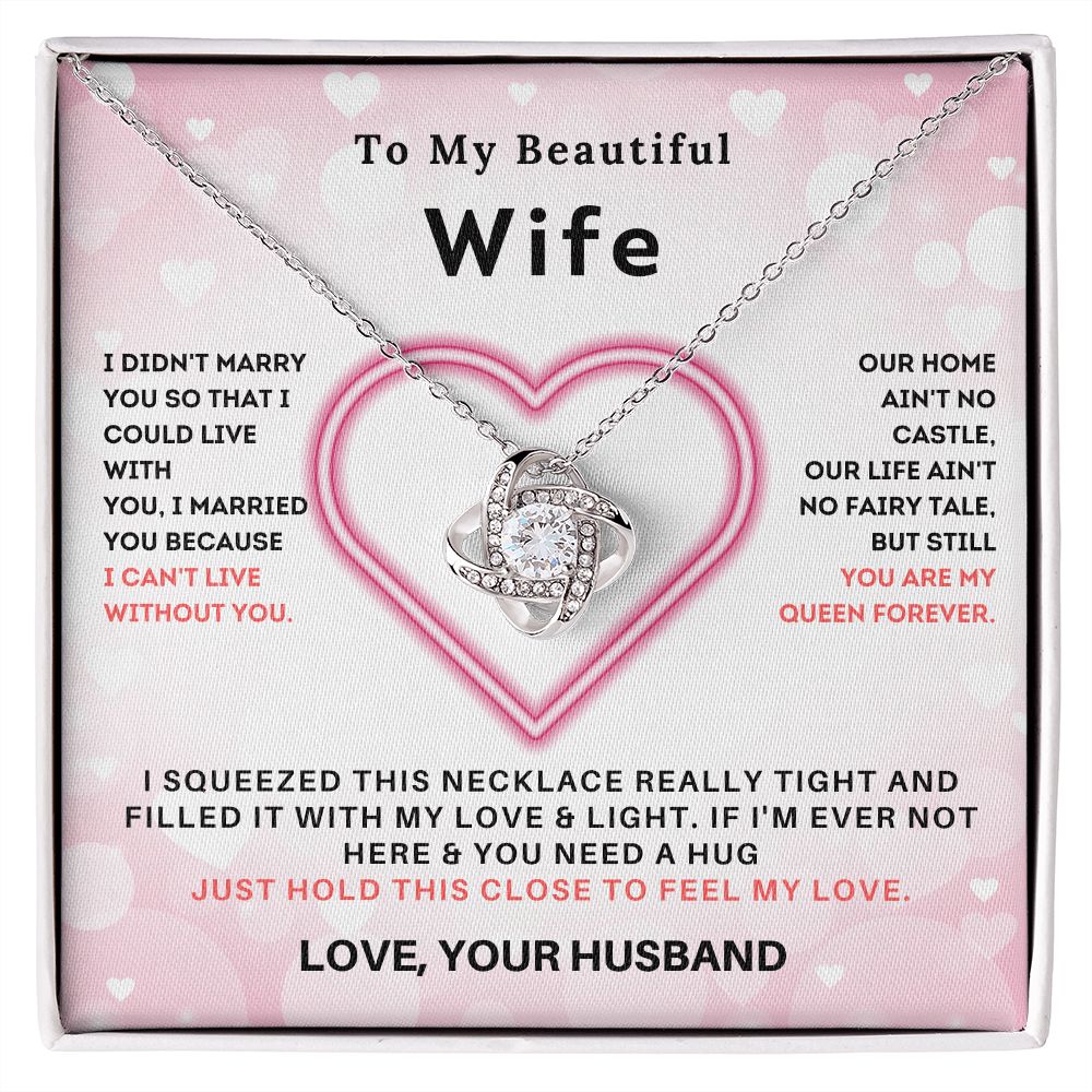 To My Beautiful Soulmate-Love Knot Necklace-Gift For Wife From Husband