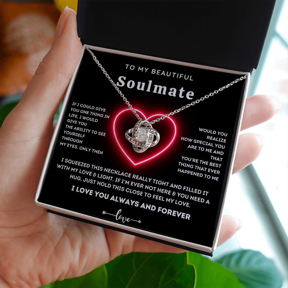 To My Beautiful Soulmate-Love Knot Necklace-Gift For Wife From Husband