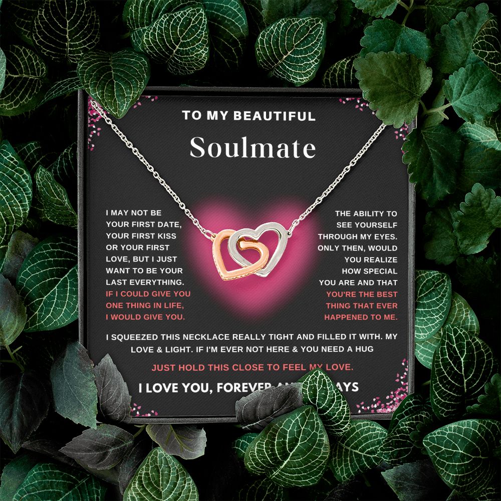 To My Beautiful Soulmate-Interlocking Hearts Necklace-Gift From Your Love
