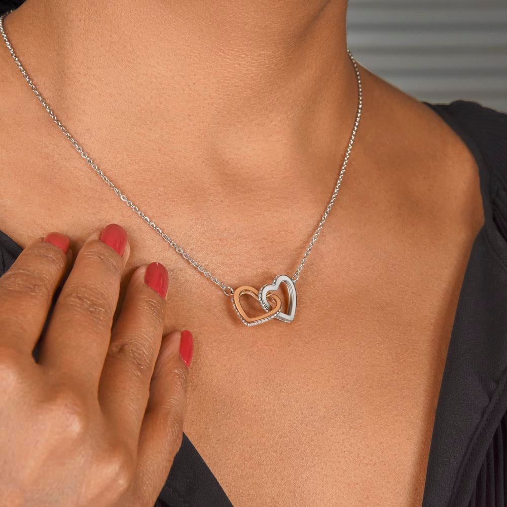 To My Beautiful Soulmate-Interlocking Hearts Necklace-Gift For My Babe