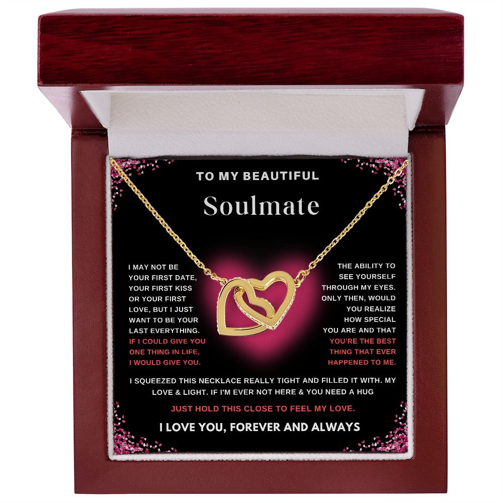 To My Beautiful Soulmate-Interlocking Hearts Necklace-Gift From Your Love